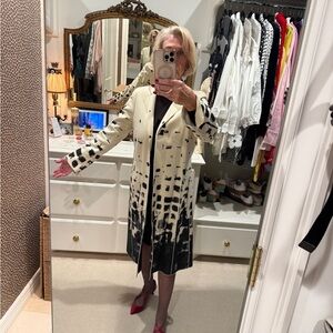 Chic Black and Cream Women's Trench Coat